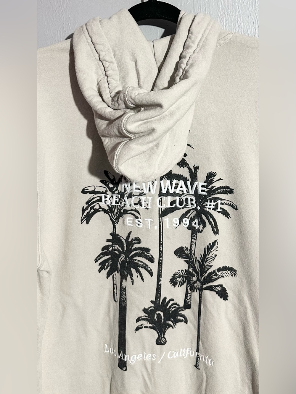 Public Supply NYC New Wave Beach Club #1 Relaxed Fit Embroidered Print Hoodie,L